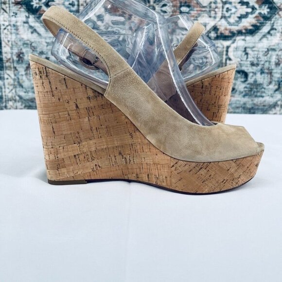 Veronica Beard  Dali Peep Toe Platform Wedge Sandal Size 11  Slingback - Picture 6 of 13